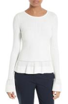 Women's Diane Von Furstenberg Ribbed Peplum Sweater, Size - Ivory