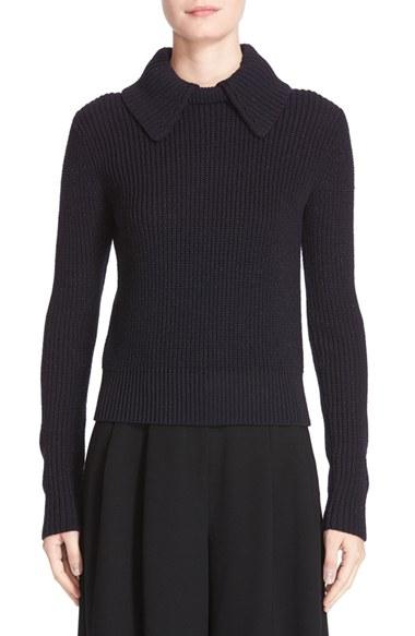 Women's Grey Jason Wu Shimmer Merino Wool Blend Sweater