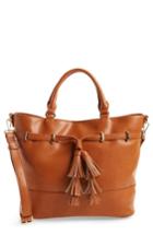 Sole Society Ryka Tassel Faux Leather Tote - Brown