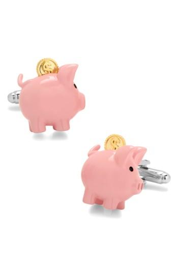 Men's Cufflinks Inc. 3d Piggy Bank Cuff Links