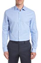 Men's John Varvatos Star Usa Microcheck Fit Dress Shirt, Size 15r - Blue