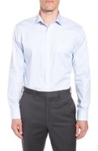 Men's Nordstrom Men's Shop Trim Fit Non-iron Stripe Dress Shirt 32/33 - Blue