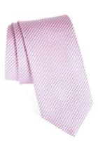 Men's Canali Check Silk Tie, Size - Pink