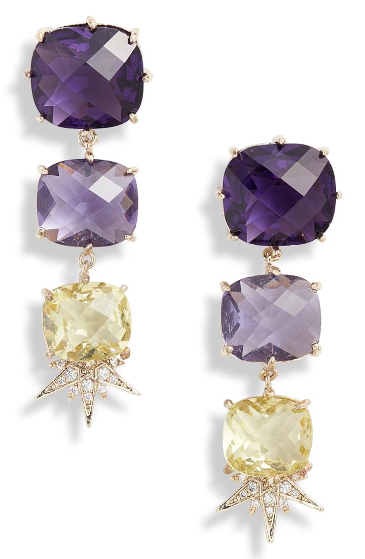 Women's Jenny Packham Linear Stone Drop Earrings