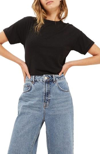 Women's Topshop Marled Tee Us (fits Like 0) - Black