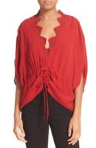 Women's Iro Lace Trim Ruched Top