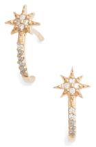 Women's Anzie Diamond Star Half Hoop Huggie Earrings