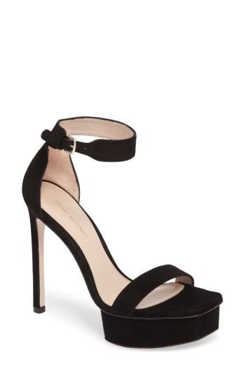Women's Stuart Weitzman Backupplat Platform Sandal M - Black