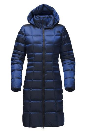 Women's The North Face 'metropolis Ii' Hooded Water Resistant Down Parka, Size - Blue