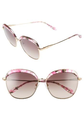 Women's Sonix Birdie 60mm Oversize Sunglasses - Petal Pink/ Brown Fade