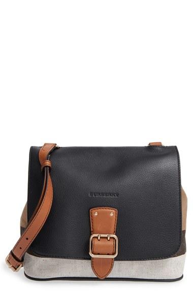 Burberry 'small Shellwood' Canvas & Leather Crossbody Bag -