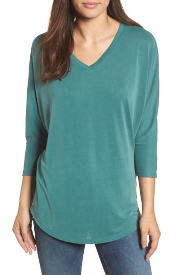 Women's Halogen Relaxed V-neck Top, Size - Green
