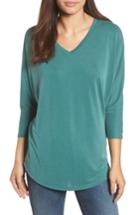 Women's Halogen Relaxed V-neck Top, Size - Green