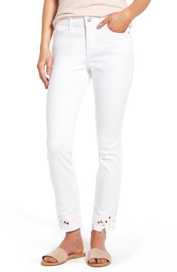 Women's Nydj Alina Eyelet Hem Stretch Skinny Jeans
