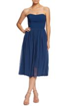 Women's Dress The Population Willow Strapless Crepe Chiffon Cocktail Dress, Size - Blue