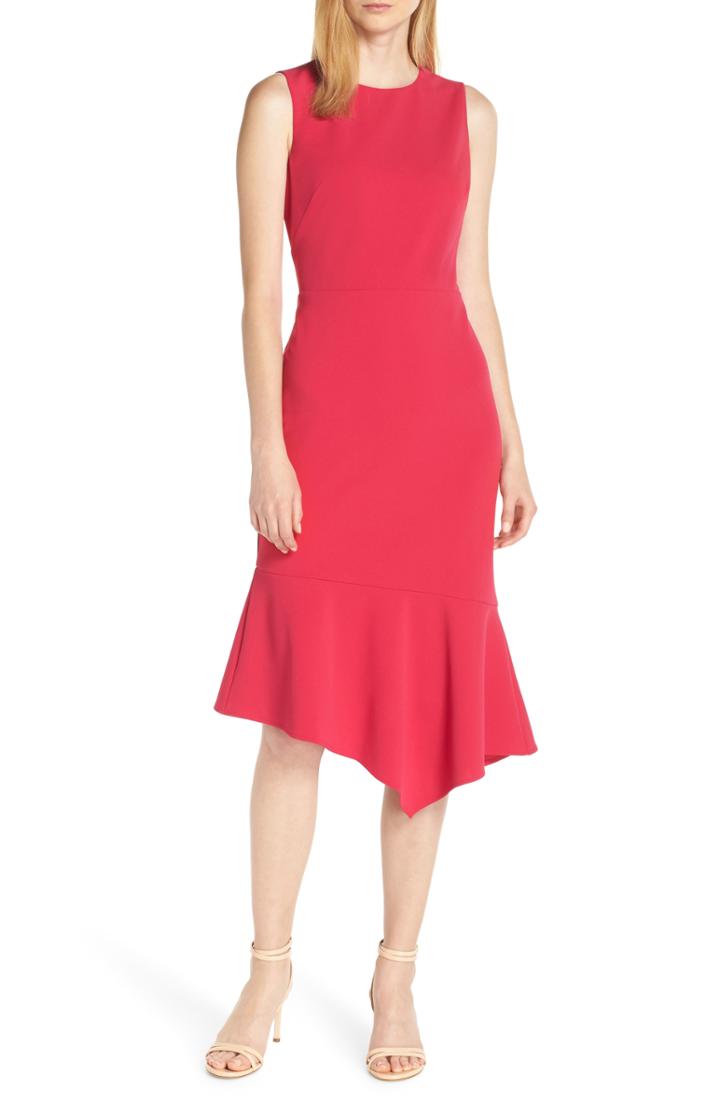 Women's Vince Camuto Asymmetrical Hem Scuba Crepe Dress - Pink