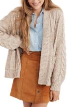 Women's Madewell Bubble Sleeve Cable Knit Cardigan Sweater - Grey