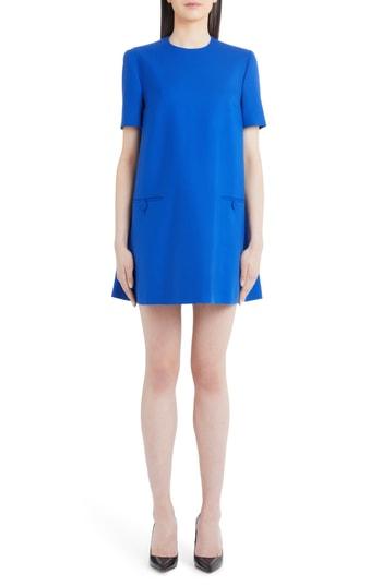 Women's Sara Battaglia Stretch Wool A-line Dress Us / 36 It - Blue