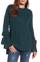 Women's Halogen Tie Bell Sleeve Sweater - Green