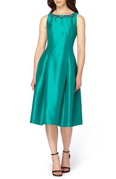 Women's Tahari Shantung Midi Dress