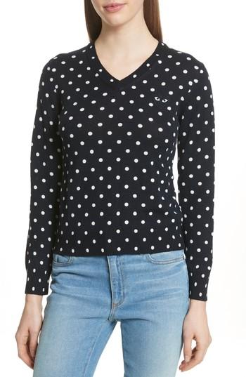 Women's Comme Des Garcons Play Black Heart Pullover - Blue