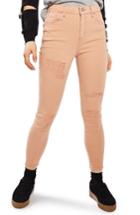 Petite Women's Topshop Jamie Super Rip Skinny Jeans X 28 - Pink