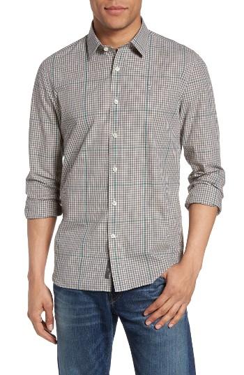 Men's Victorinox Swiss Army Graph Plaid Sport Shirt - Grey