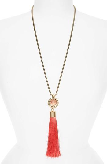 Women's Loren Hope Scarlet Tassel Pendant Necklace