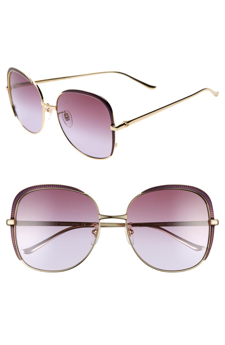 Women's Gucci 58mm Gradient Sunglasses - Gold/ Purple/ Dark Gradient