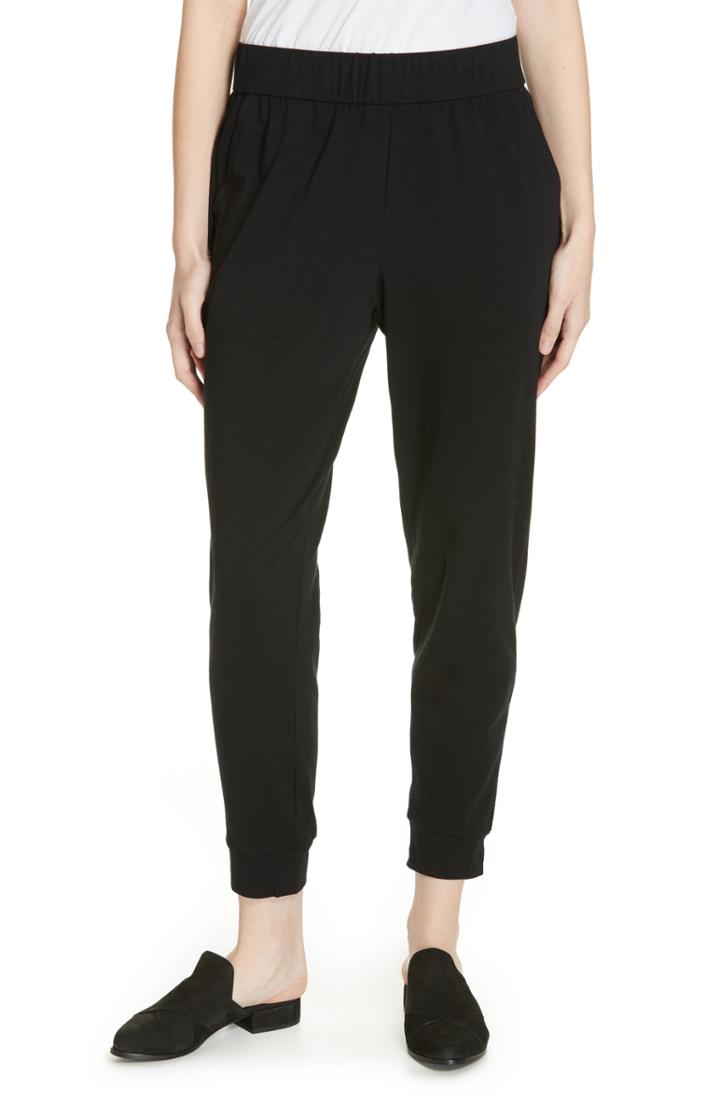 Petite Women's Eileen Fisher Slouchy Pants, Size P - Black