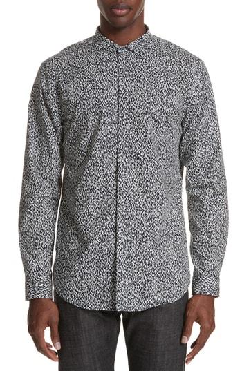Men's John Varvatos Slim Fit Print Sport Shirt - Black