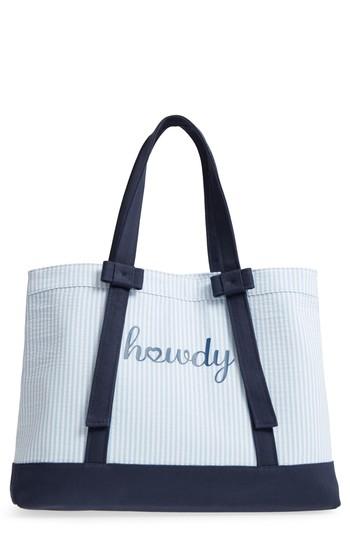 Draper James Howdy Canvas Tote - Blue