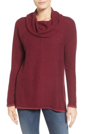 Women's Caslon Knit Cowl Neck Tunic - Burgundy
