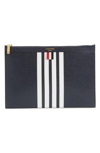 Thom Browne Stripe Leather Folio - Blue