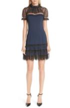 Women's Jonathan Simkhai Tulle Lace Trim Sheath Dress - Blue