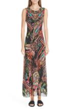 Women's Fuzzi Print Tulle Maxi Dress, Size - Black