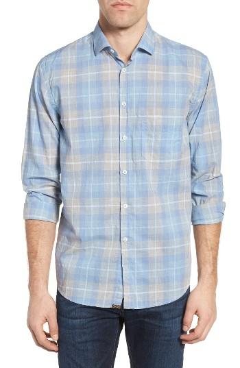 Men's Billy Reid John T Standard Fit Check Sport Shirt, Size - Blue