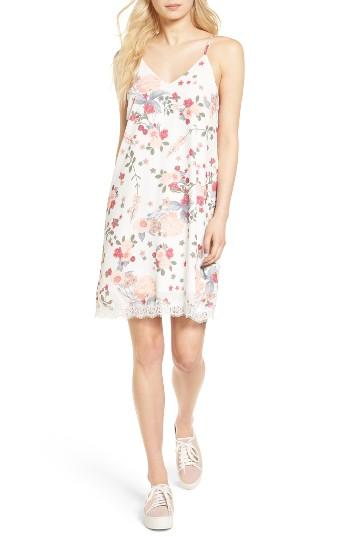 Women's Love, Fire Floral Print Slipdress - White
