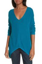 Women's Eileen Fisher Boxy Cotton Blend Sweater, Size - Blue