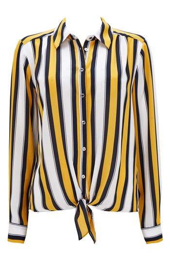 Women's Wallis Striped Shirt Us / 18 Uk - Yellow