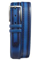 Men's Mezlan Palma Leather Belt - Electric Blue