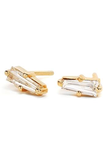 Women's Nora Kogan Paloma Triangle Diamond Stud Earrings