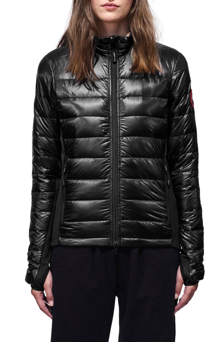 Women's Canada Goose 'hybridge Lite' Slim Fit Mixed Media Down Jacket (2-4) - Black