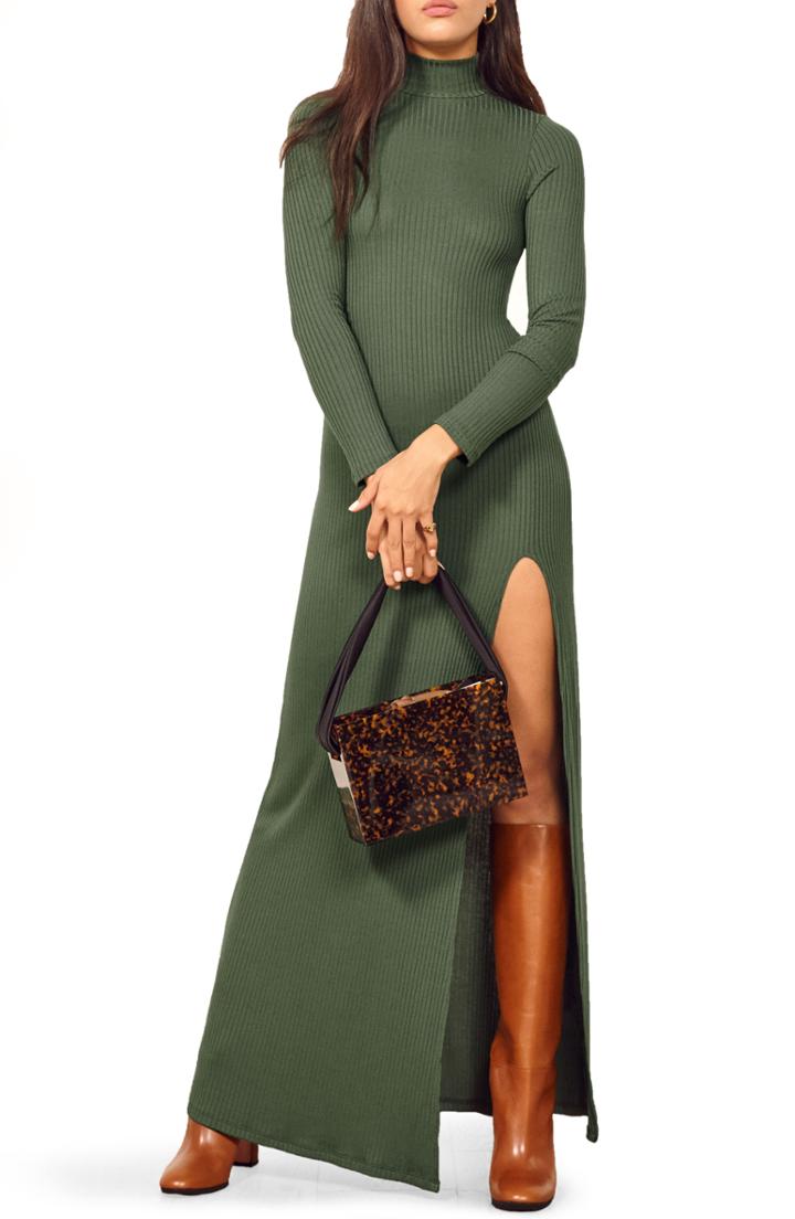 Women's Reformation Albee Maxi Dress - Green