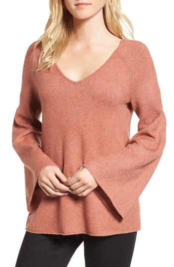 Women's Hinge Bell Sleeve Sweater - Coral