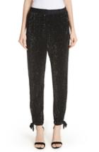 Women's St. John Collection Sequin Embellished Tie Cuff Pants - Black