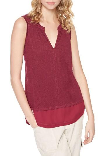 Women's Sanctuary City Linen Knit Tank - Burgundy