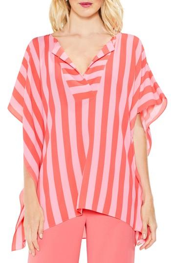 Women's Vince Camuto Even Stripe Poncho, Size - Orange