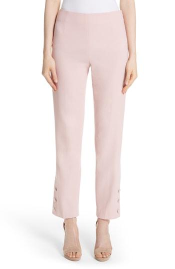 Women's Lela Rose Button Hem Crop Pants - Pink