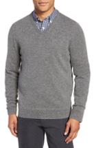 Men's Nordstrom Men's Shop V-neck Cashmere Sweater, Size - Grey